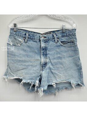 Harley-Davidson Vintage Biker Blues High-Waist Denim Cutoff Shorts USA Made